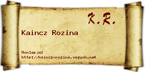 Kaincz Rozina névjegykártya
